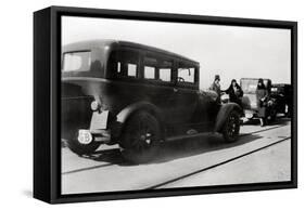 Women and Parked Cars, 1930-null-Framed Stretched Canvas