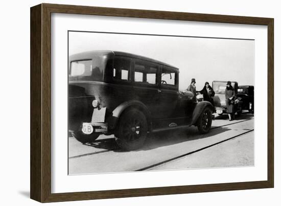 Women and Parked Cars, 1930-null-Framed Giclee Print