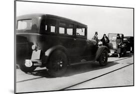 Women and Parked Cars, 1930-null-Mounted Giclee Print