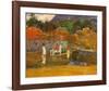 Women And White Horse-Paul Gauguin-Framed Art Print