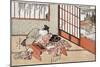 Women at a Table with a View of the Landscape, Japanese Wood-Cut Print-Lantern Press-Mounted Art Print