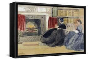 Women at Home-Odoardo Borrani-Framed Stretched Canvas