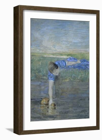 Women at River-Giovanni Segantini-Framed Giclee Print