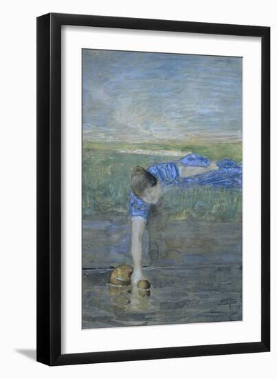 Women at River-Giovanni Segantini-Framed Giclee Print