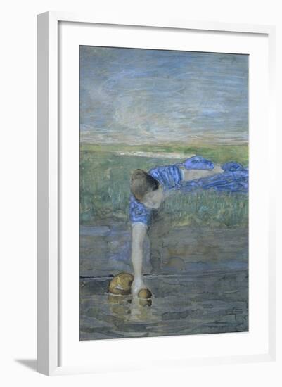 Women at River-Giovanni Segantini-Framed Giclee Print