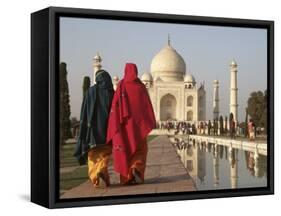 Women at Taj Mahal on River Yamuna, India-Claudia Adams-Framed Stretched Canvas