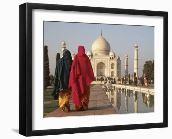 Women at Taj Mahal on River Yamuna, India-Claudia Adams-Framed Photographic Print