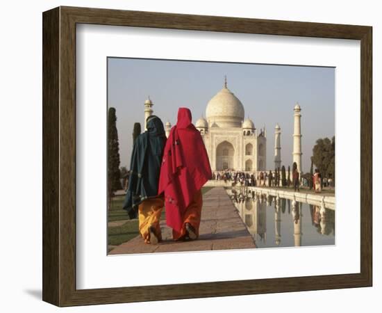 Women at Taj Mahal on River Yamuna, India-Claudia Adams-Framed Photographic Print