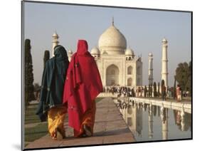 Women at Taj Mahal on River Yamuna, India-Claudia Adams-Mounted Photographic Print