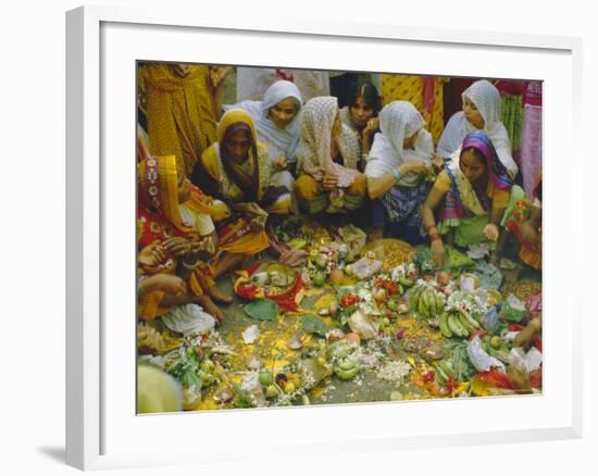 Women at the Lakshmi Puja Festival Celebrating Lakshmi, the Hindu Goddess of Wealth and Beauty-John Henry Claude Wilson-Framed Photographic Print