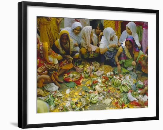 Women at the Lakshmi Puja Festival Celebrating Lakshmi, the Hindu Goddess of Wealth and Beauty-John Henry Claude Wilson-Framed Photographic Print