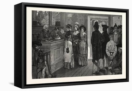 Women at the Polls in New Jersey in the Good Old Times-Howard Pyle-Framed Stretched Canvas