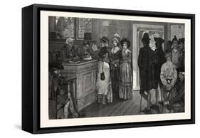 Women at the Polls in New Jersey in the Good Old Times-Howard Pyle-Framed Stretched Canvas