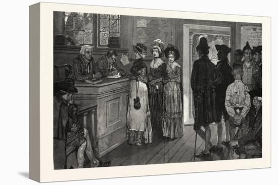 Women at the Polls in New Jersey in the Good Old Times-Howard Pyle-Stretched Canvas