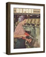 Women at Work, Front Cover of 'The Du Pont Magazine', 1944-null-Framed Giclee Print