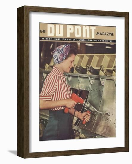 Women at Work, Front Cover of 'The Du Pont Magazine', 1944-null-Framed Giclee Print