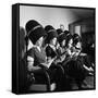 Women Aviation Workers under Hair Dryers in Beauty Salon, North American Aviation's Woodworth Plant-Charles E^ Steinheimer-Framed Stretched Canvas