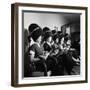 Women Aviation Workers under Hair Dryers in Beauty Salon, North American Aviation's Woodworth Plant-Charles E^ Steinheimer-Framed Premium Photographic Print