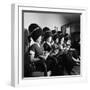 Women Aviation Workers under Hair Dryers in Beauty Salon, North American Aviation's Woodworth Plant-Charles E^ Steinheimer-Framed Premium Photographic Print