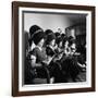 Women Aviation Workers under Hair Dryers in Beauty Salon, North American Aviation's Woodworth Plant-Charles E^ Steinheimer-Framed Photographic Print