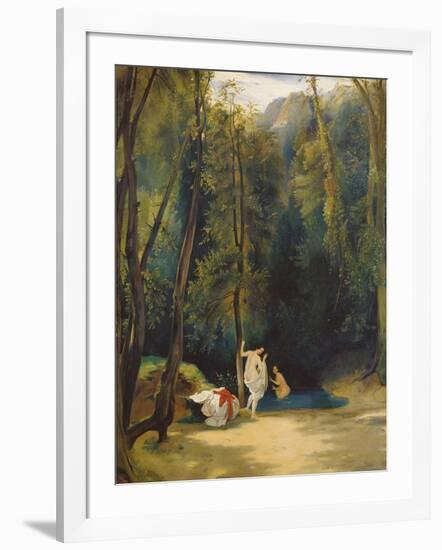 Women Bathing in the Park of Terni-Carl Blechen-Framed Giclee Print