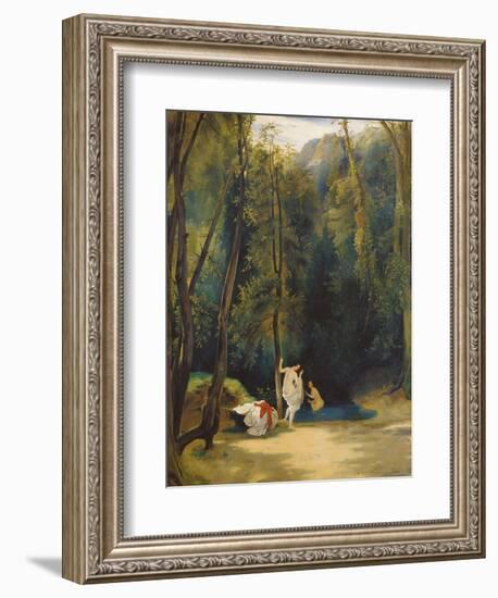 Women Bathing in the Park of Terni-Carl Blechen-Framed Giclee Print