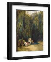 Women Bathing in the Park of Terni-Carl Blechen-Framed Giclee Print