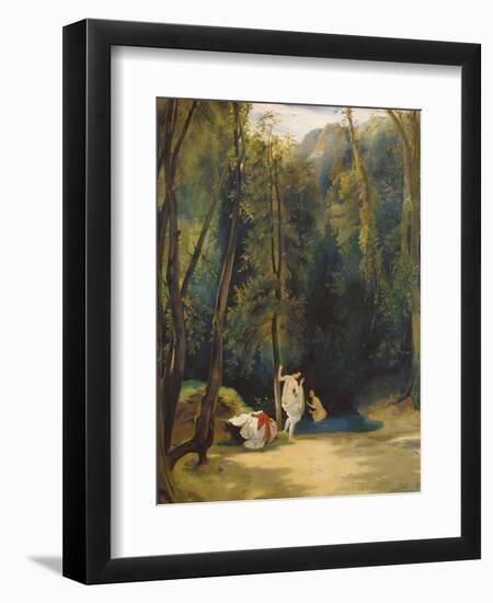 Women Bathing in the Park of Terni-Carl Blechen-Framed Giclee Print