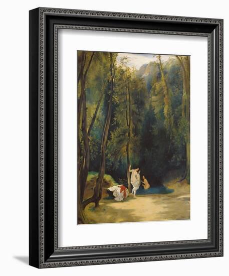 Women Bathing in the Park of Terni-Carl Blechen-Framed Giclee Print