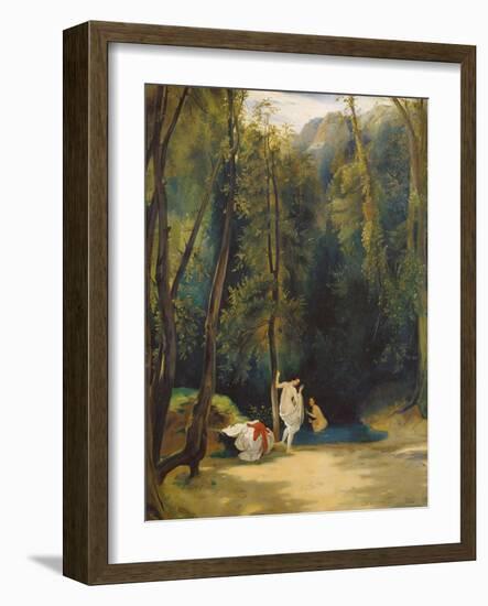 Women Bathing in the Park of Terni-Carl Blechen-Framed Giclee Print