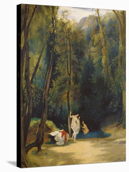 Women Bathing in the Park of Terni-Carl Blechen-Stretched Canvas