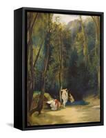 Women Bathing in the Park of Terni-Carl Blechen-Framed Stretched Canvas