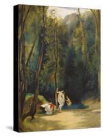 Women Bathing in the Park of Terni-Carl Blechen-Stretched Canvas