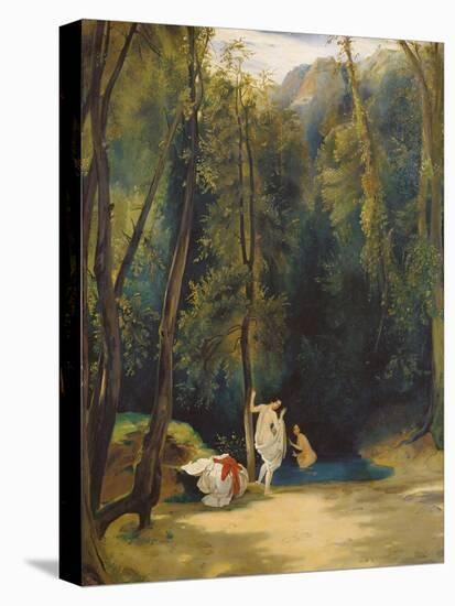 Women Bathing in the Park of Terni-Carl Blechen-Stretched Canvas