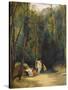 Women Bathing in the Park of Terni-Carl Blechen-Stretched Canvas