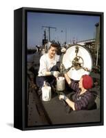 Women Building Submarines at Electric Boat Co., New London, Conn-Bernard Hoffman-Framed Stretched Canvas