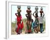 Women Carry Water at Lat Village-null-Framed Photographic Print