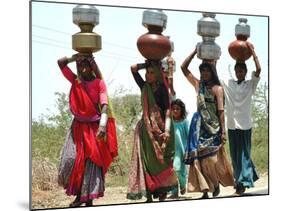Women Carry Water at Lat Village-null-Mounted Photographic Print
