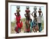 Women Carry Water at Lat Village-null-Framed Photographic Print