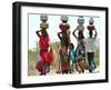 Women Carry Water at Lat Village-null-Framed Photographic Print