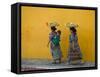 Women Carrying Basket on Head, Antigua, Guatemala-Keren Su-Framed Stretched Canvas