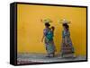 Women Carrying Basket on Head, Antigua, Guatemala-Keren Su-Framed Stretched Canvas
