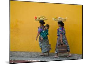 Women Carrying Basket on Head, Antigua, Guatemala-Keren Su-Mounted Premium Photographic Print