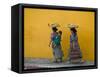 Women Carrying Basket on Head, Antigua, Guatemala-Keren Su-Framed Stretched Canvas