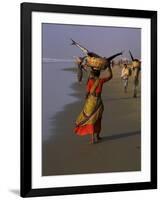 Women Carrying Fish Catch to the Market of Fishing Village, Puri, Orissa State, India-Jeremy Bright-Framed Photographic Print