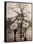 Women Carrying Japanese Umbrellas-James R. Young-Framed Stretched Canvas