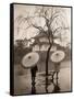 Women Carrying Japanese Umbrellas-James R. Young-Framed Stretched Canvas