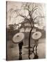 Women Carrying Japanese Umbrellas-James R. Young-Stretched Canvas