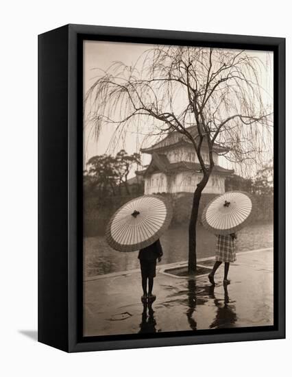 Women Carrying Japanese Umbrellas-James R. Young-Framed Stretched Canvas