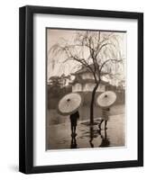 Women Carrying Japanese Umbrellas-James R. Young-Framed Premium Photographic Print